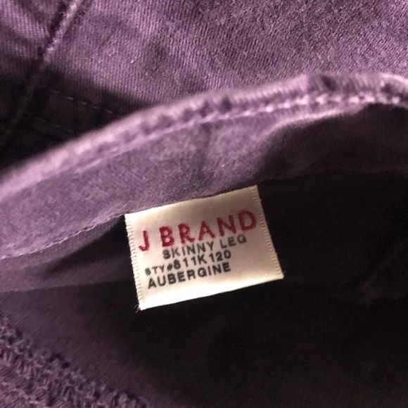 J Brand mid rise skinny leg jeans in aubergine - Picture 3 of 5